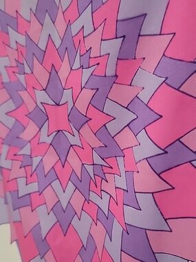 Vintage Vera Neumann Starburst Geometric Star Rectangular Scarf